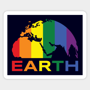 Planet Earth Rainbow Colours Sticker